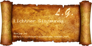 Lichtner Giszmunda névjegykártya